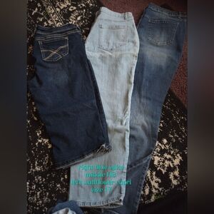 Wallflower Trio of Ankle & Cropped Jeans in Dark, Light, and Medium Blue